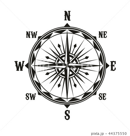 Vector vintage navigation compass symbol 44375550