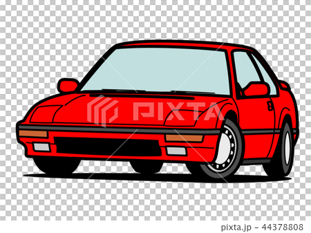 懐かしめ国産クーペ　赤色　自動車イラスト 44378808