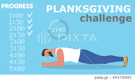 Fitness man doing planking exercise 44378945