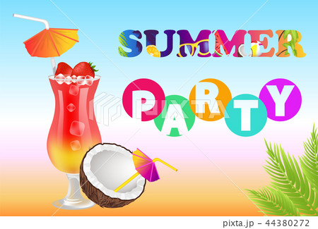 Summer Party Poster Headline Vector Illustration 44380272