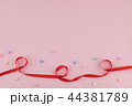 Pastel heart pattern decorate with red ribbon 44381789