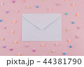 White envelop decorate with pastel heart 44381790
