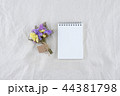 Blank white notebook with statice flowers 44381798