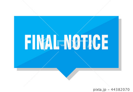 final notice price tag final notice price tag 44382070