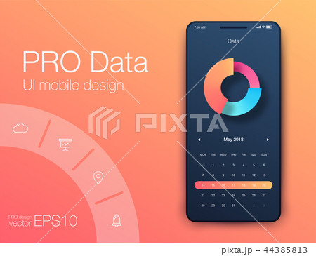 Date application UI design concept stock vector 44385813