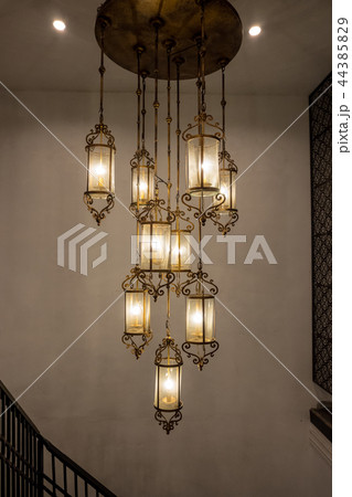 Close up classical chandelier light vintage style 44385829