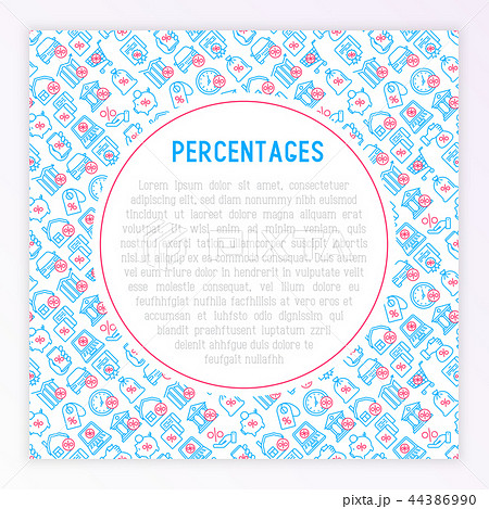 Percentages concept with thin line icon 44386990