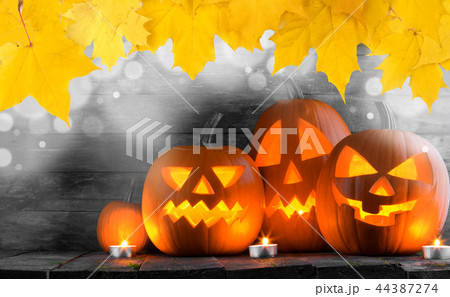 Halloween pumpkin and candles 44387274