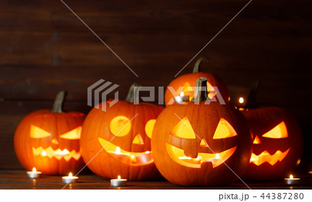 Halloween pumpkin and candles 44387280