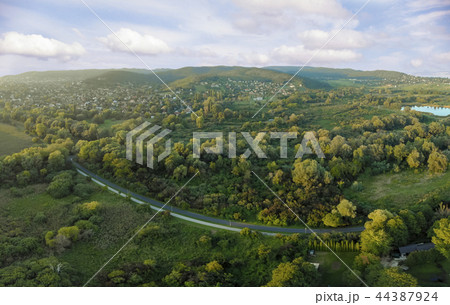 Evening drone aerial panoramic picture 44387924