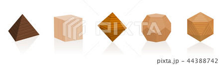 Platonic Solids Wooden Parts Different Woods Platonic Solids Wooden Parts Different Woods 44388742