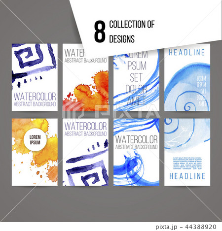 Set of abstract ink and splashes designs 44388920
