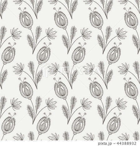 Seamless doodle floral pattern. 44388932