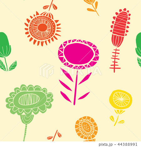 Vibrant floral seamless pattern 44388991