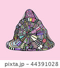 Colored sea shell isolated in zentangle style 44391028