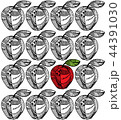 Group of the same apples with one colored apple 44391030