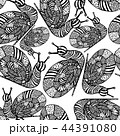 Seamless pattern with snails in doodling style 44391080