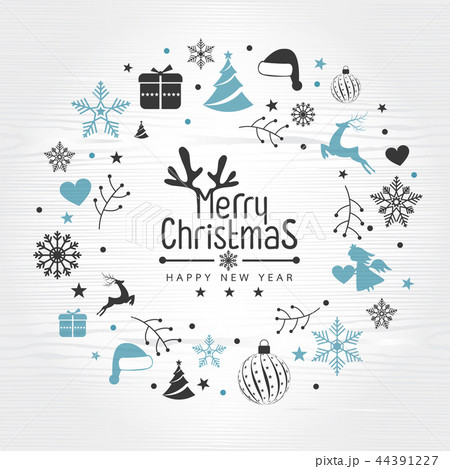 Retro Vintage Merry Christmas Greeting Card 44391227
