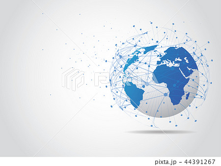 Global network connection. World map point 44391267