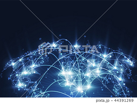 Global network connection. World map point 44391269