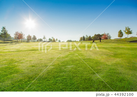 Golf Course with blue sky. Golf Course with blue sky. 44392100