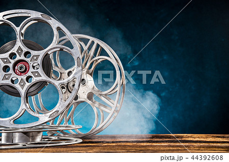 Old style movie reels, close-up. Old style movie reels, close-up. 44392608