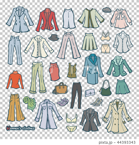 女性の洋服のイラスト 44393343