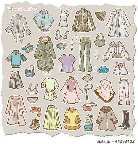 女性の洋服のイラストのイラスト素材