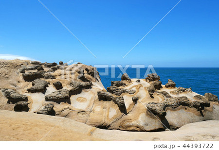 Ginger Rock on Yehliu Geopark, New Taipei, Taiwan. Ginger Rock on Yehliu Geopark, New Taipei, Taiwan. 44393722