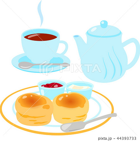 スコーンと紅茶のイラスト素材 44393733 Pixta