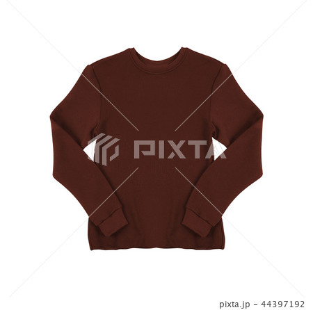 Red knitted sweater. Isolate on white. 44397192