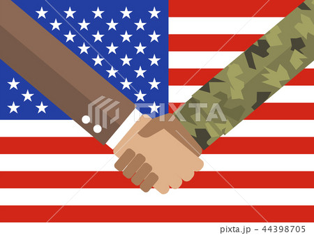 Handshake businessman and soldier 44398705