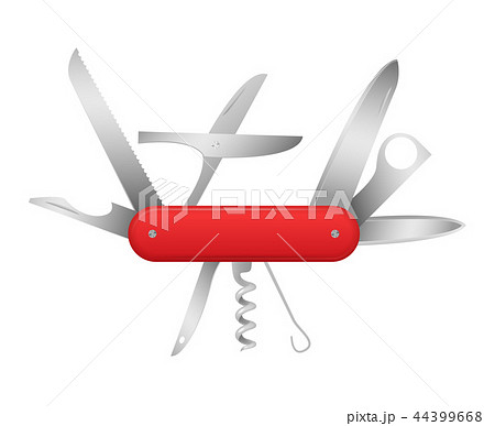 Realistic Detailed 3d Swiss Universal Knife. Vector 44399668