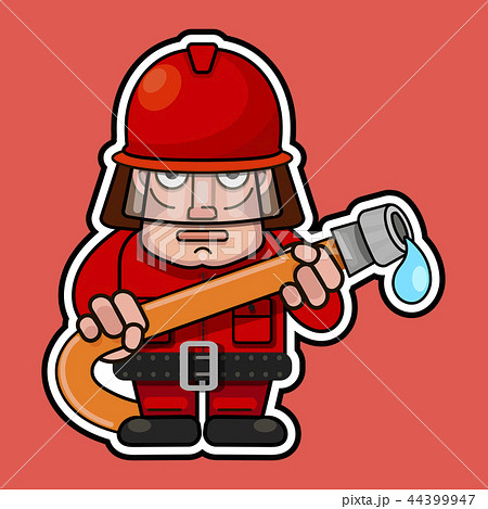 Firefighter. Flat cartoon character design.  44399947