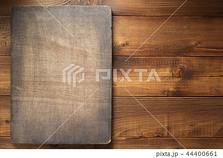 dark sign board at wooden background 44400661