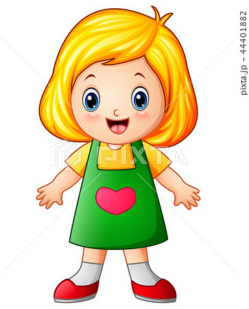 Cute little girl cartoon - Stock Illustration [44401882] - PIXTA