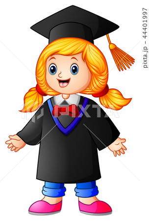 Happy graduation girl cartoon 44401997