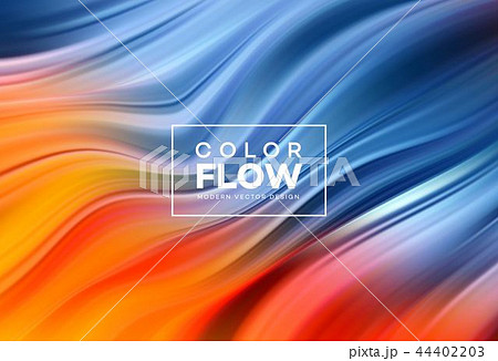 Modern colorful flow poster. Wave Liquid shape in color background. Art design for your design 44402203