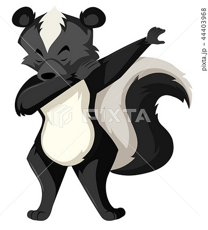 A Skunk Dabbing On White Backgroubdのイラスト素材