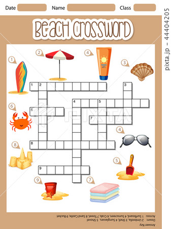Beach Cross Word Conceptのイラスト素材
