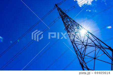 鉄塔と太陽 44405614