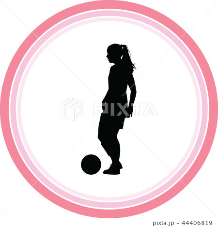 soccer women silhouette. girl player vector 44406819