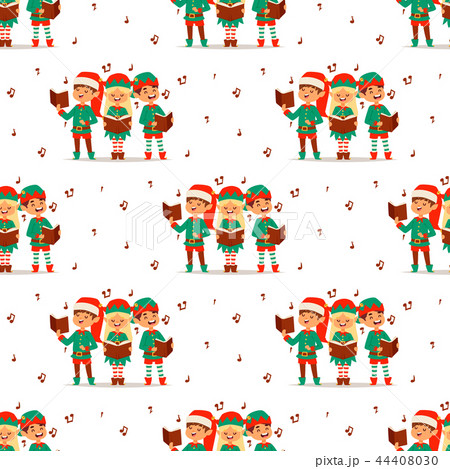 Santa Claus elf kids cartoon elf helpers vector illustration children elves characters traditional 44408030