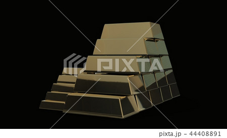 Gold bars pyramid 3D rendering Gold bars pyramid 3D rendering 44408891