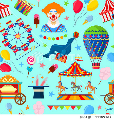 pattern with circus and amusement elements 44409483