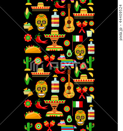 Pattern With Traditional Mexican Attributesのイラスト素材