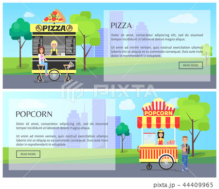 Pizza and Popcorn Collection Vector Illustration Pizza and Popcorn Collection Vector Illustration 44409965