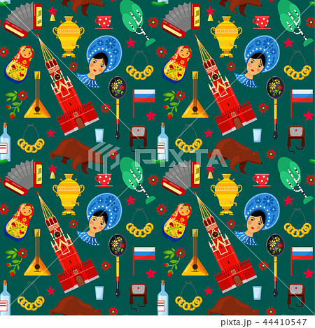 pattern with traditional Russian attributes 44410547