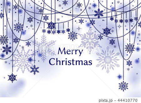 雪のガーランドのクリスマスカードのイラスト素材