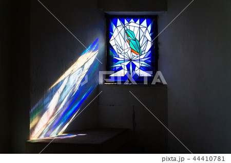 Beautiful kingfisher on stained glas , Prague Beautiful kingfisher on stained glas , Prague 44410781